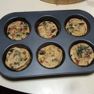 Western Omlet Quiche in pan