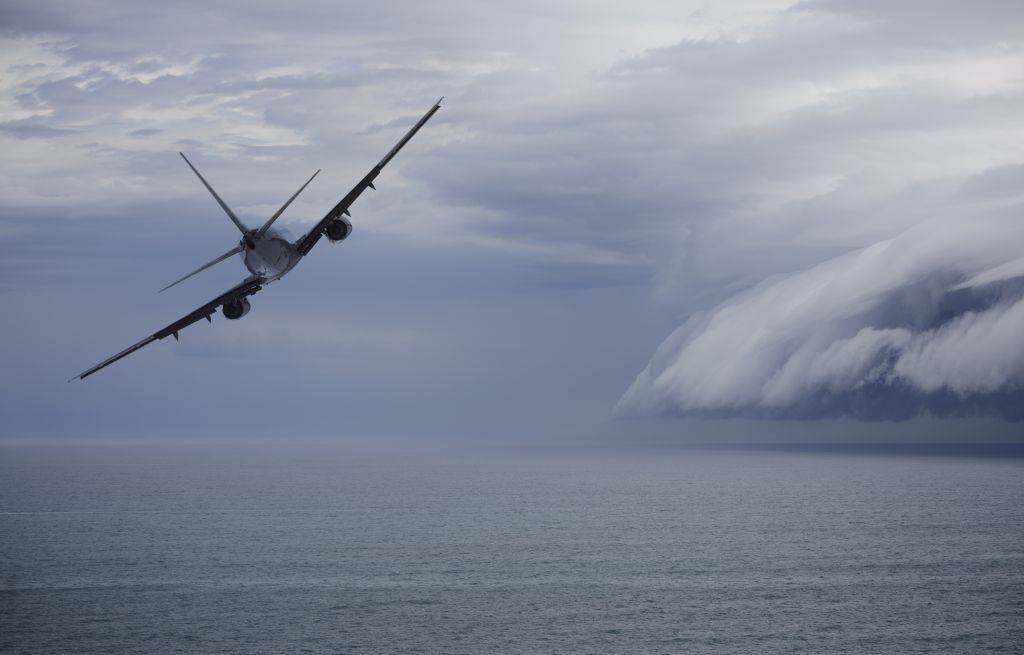 Airplane avoiding problem ahead: epic storm
