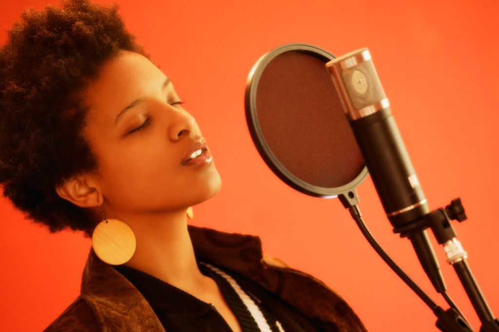 Woman at Microphone