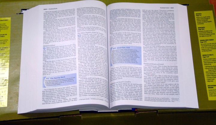The Bible opened on a table