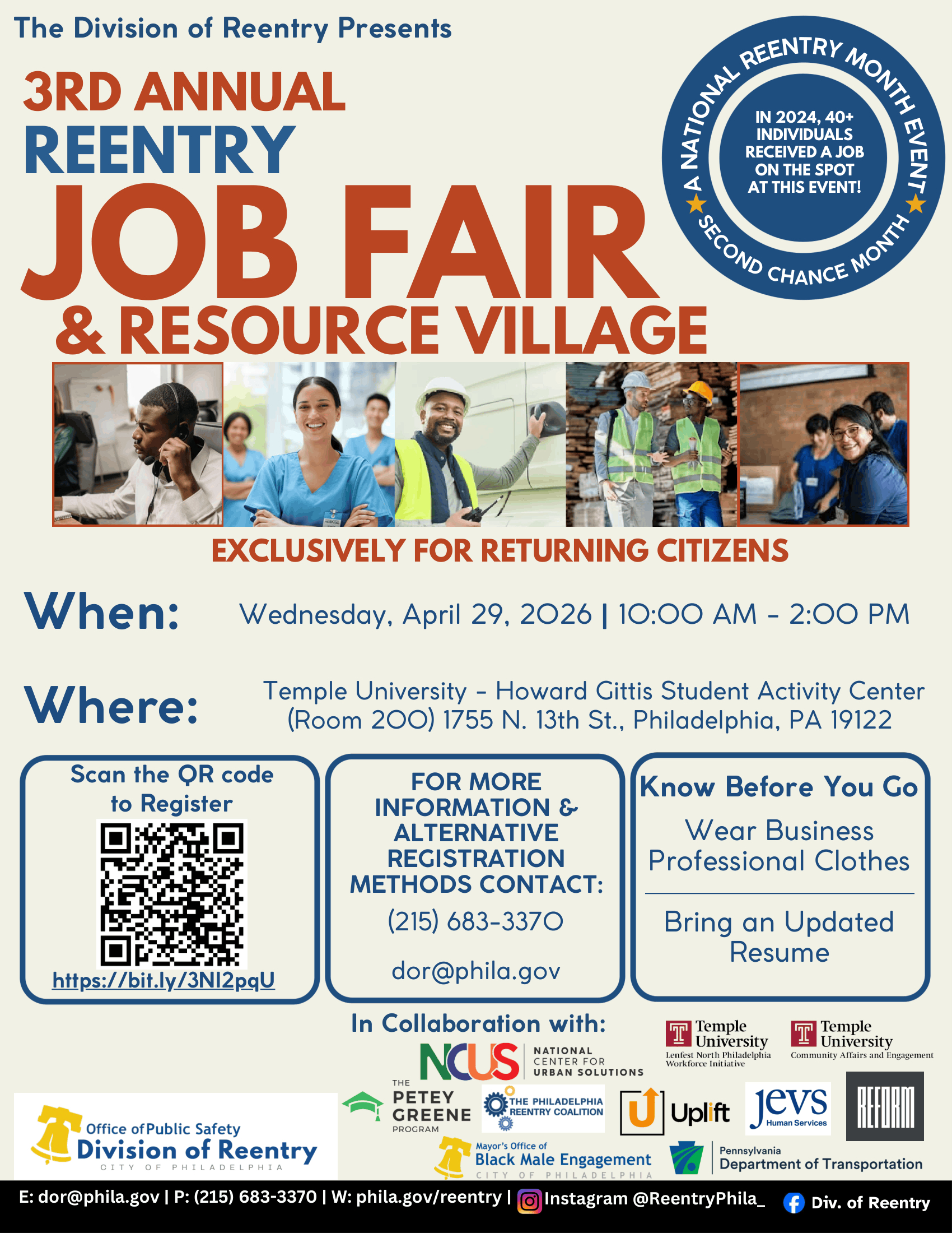 The Division of Reentry JOB FAIR FLYER